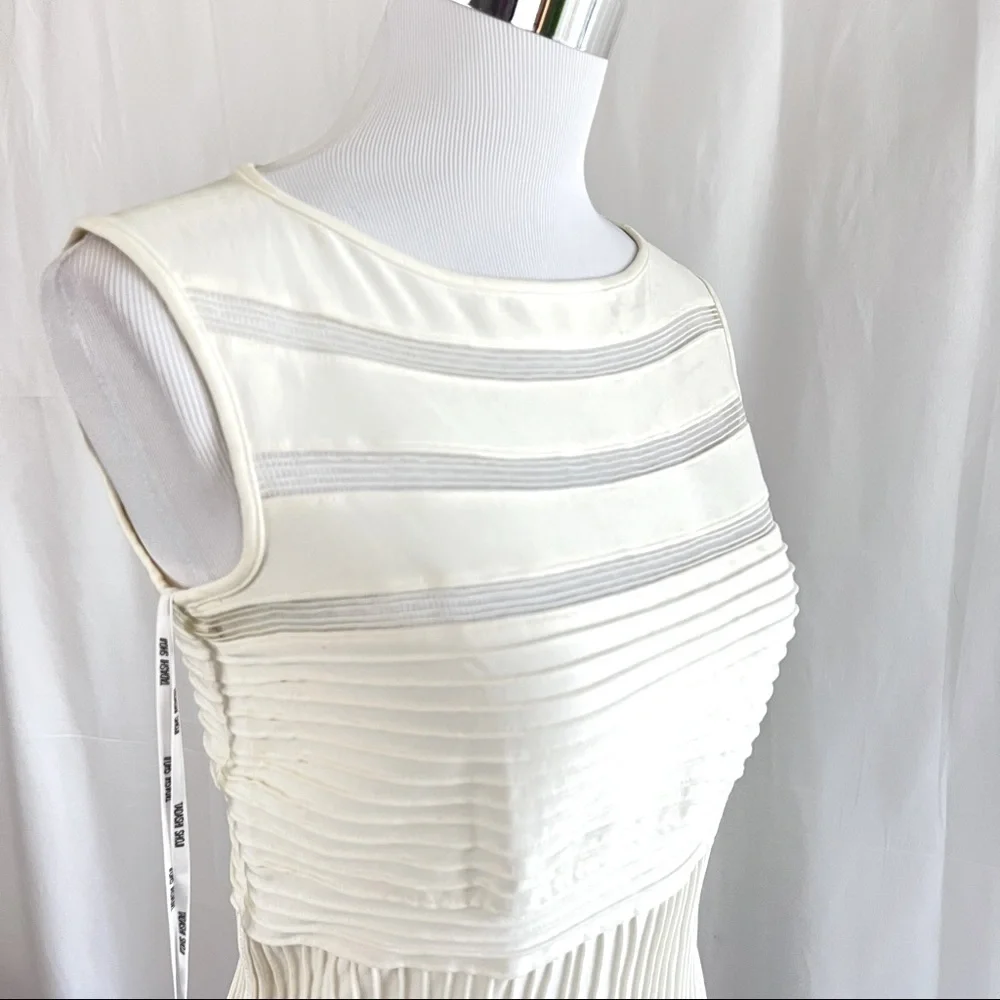 💕Host Pick💕 Tadashi Shoji Ivory Jersey Mesh Illusion Gown Dress Retail $650